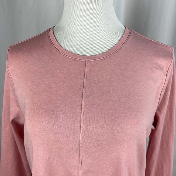 J. Jill Pima Crew Neck High-Low Long Sleeve Tee - Picture 2 of 6